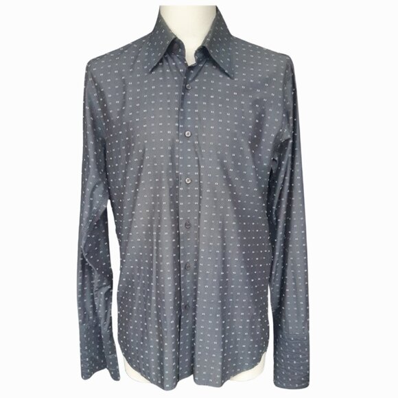 dagr SZ 15.5 French Cuff Dark Grey Men's Button Up Shirt - Picture 1 of 13